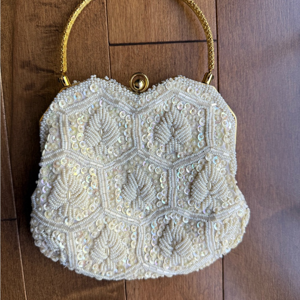 Vintage 1950’s Richere by Wolberg beaded clutch.  Perfect wedding bag.